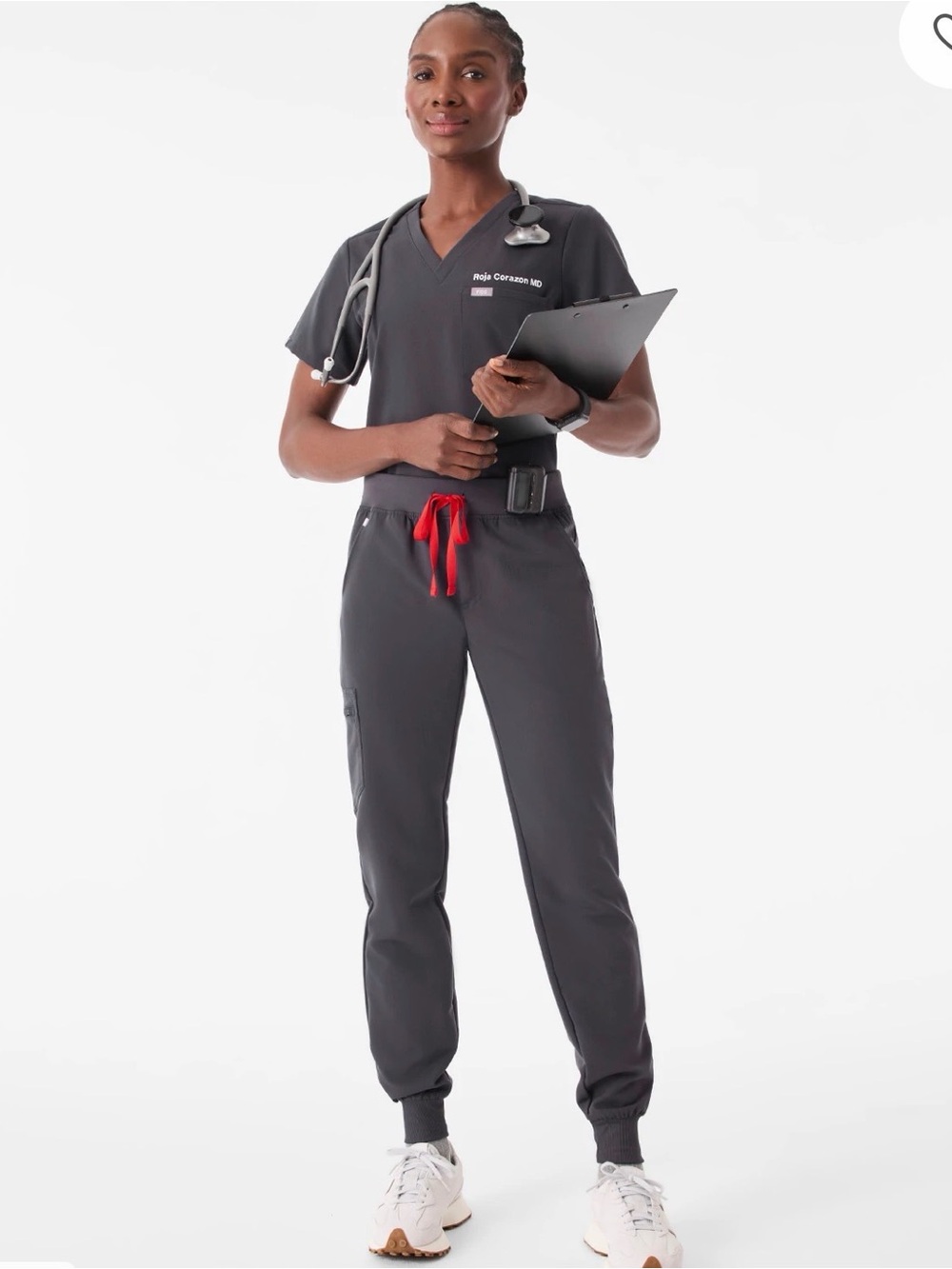 Figs Zamora Scrub Pants Charcoal